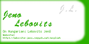jeno lebovits business card