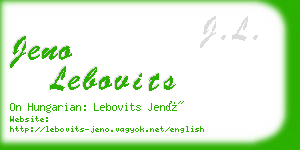 jeno lebovits business card